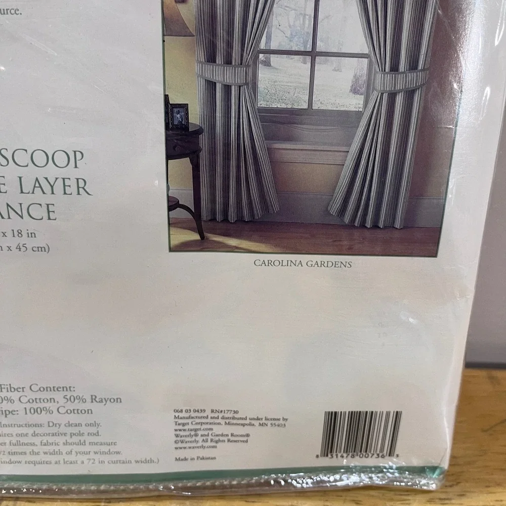 Waverly Garden Room Carolina Gardens Triple Scoop Double Layer Valance 72x18 Vtg
